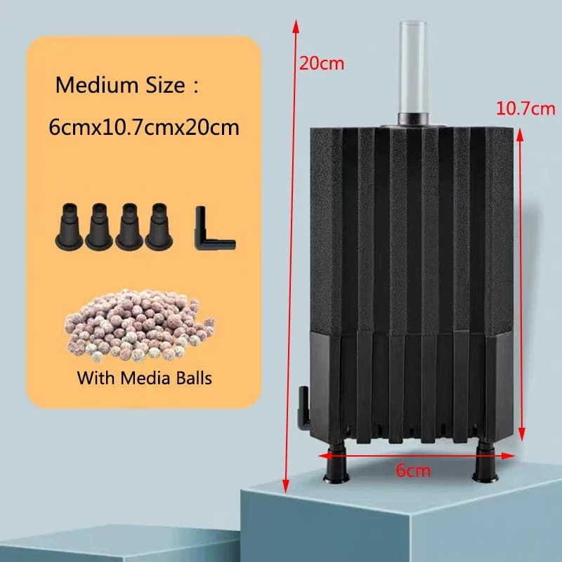 Bio-Schwammfilter für Aquarium, Garnelenteich, Luftpumpe, biochemische Filtration, geräuschloser Schaumschwamm, Aquariumzubehör