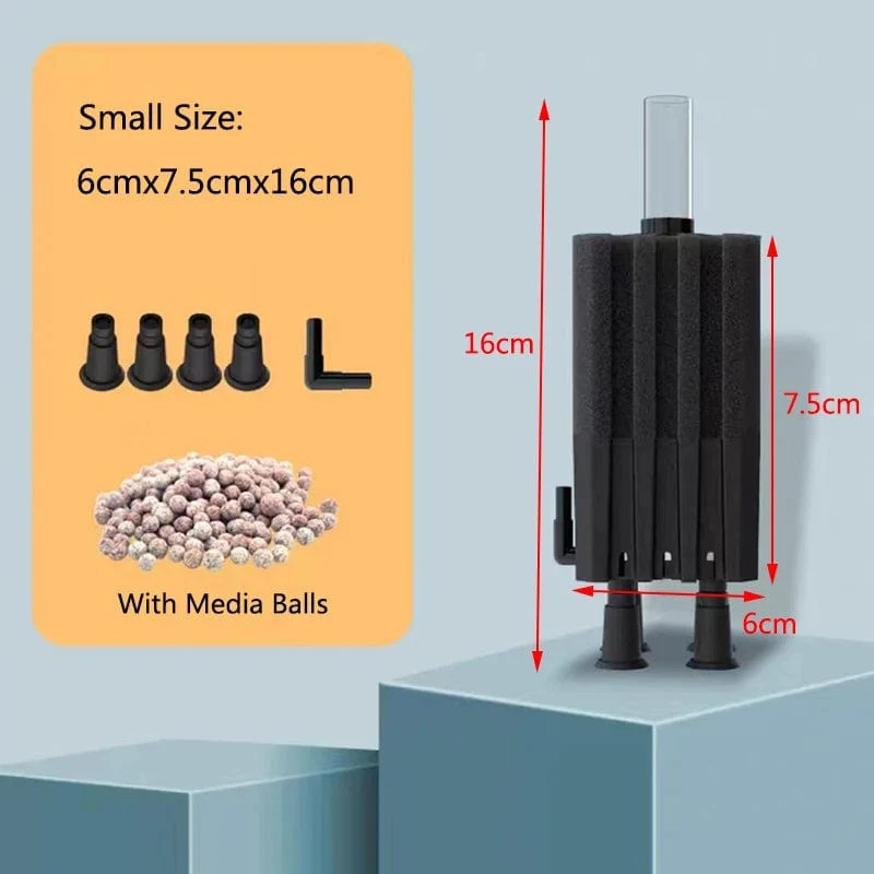 Bio-Schwammfilter für Aquarium, Garnelenteich, Luftpumpe, biochemische Filtration, geräuschloser Schaumschwamm, Aquariumzubehör