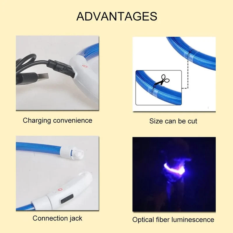 Led USB Hund Kragen Haustier Hund Nacht Leuchtende Lade Kragen Led Nacht Sicherheit Blinkende Glow Hund Verlust Prävention Kragen Haustier zubehör