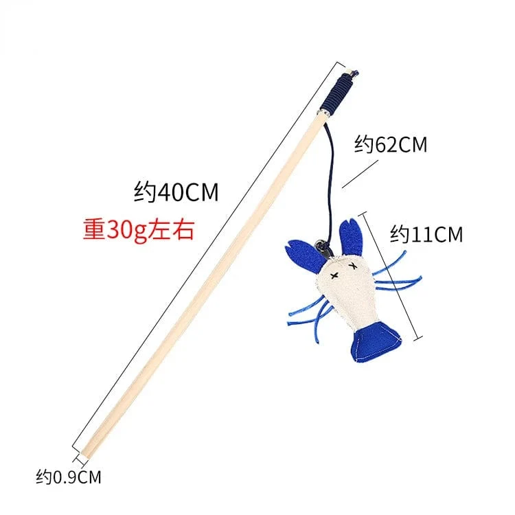 Haustier Katze Teaser Multi Farbe Vogel Feder Plüsch Katze Holz Interaktive Katze Catcher Stick Maus Fisch Katze Interaktives Spielzeug mit Glocke