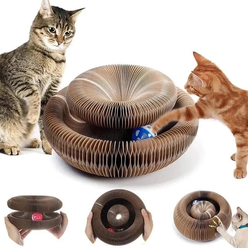 Magisches Organ, Katzenspielzeug, Katzenkratzer, Kratzbrett, rund, gewellter Kratzbaum, Spielzeug für Katzen, Schleifklaue, Katzenzubehör