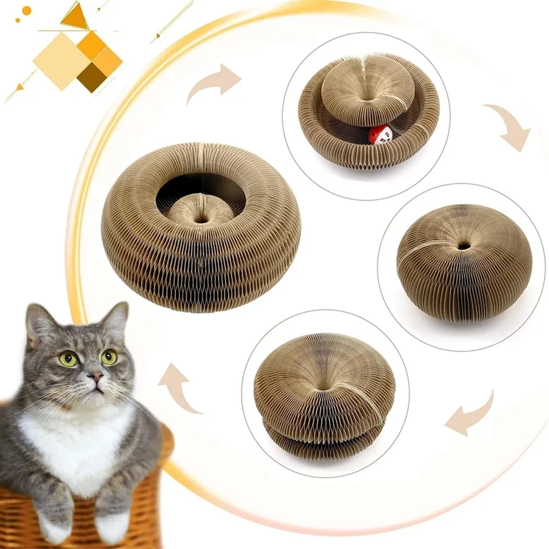 Magisches Organ, Katzenspielzeug, Katzenkratzer, Kratzbrett, rund, gewellter Kratzbaum, Spielzeug für Katzen, Schleifklaue, Katzenzubehör