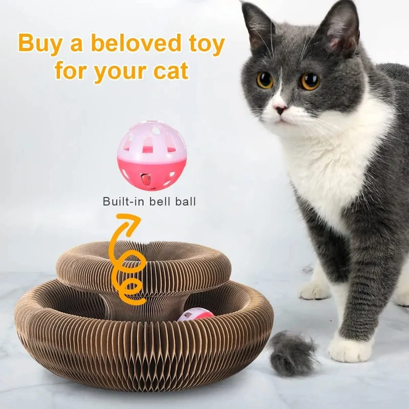 Magisches Organ, Katzenspielzeug, Katzenkratzer, Kratzbrett, rund, gewellter Kratzbaum, Spielzeug für Katzen, Schleifklaue, Katzenzubehör