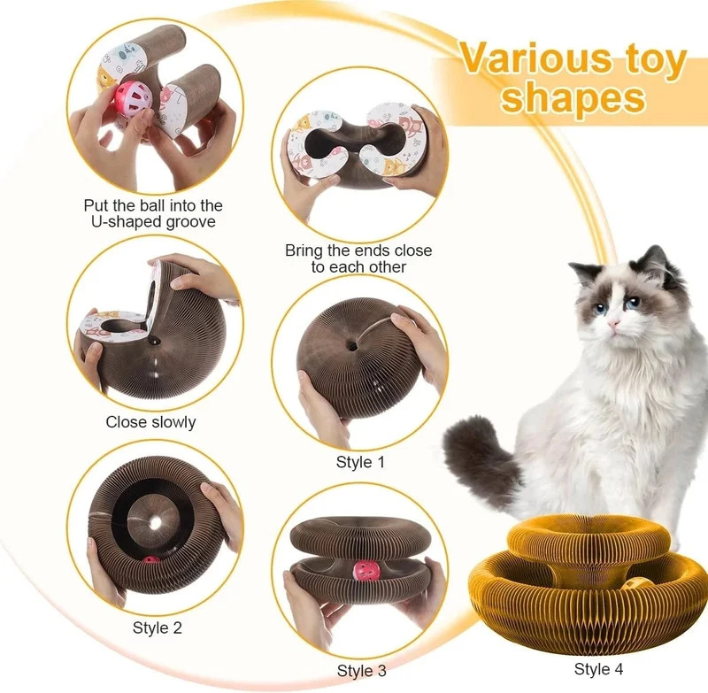 Magisches Organ, Katzenspielzeug, Katzenkratzer, Kratzbrett, rund, gewellter Kratzbaum, Spielzeug für Katzen, Schleifklaue, Katzenzubehör