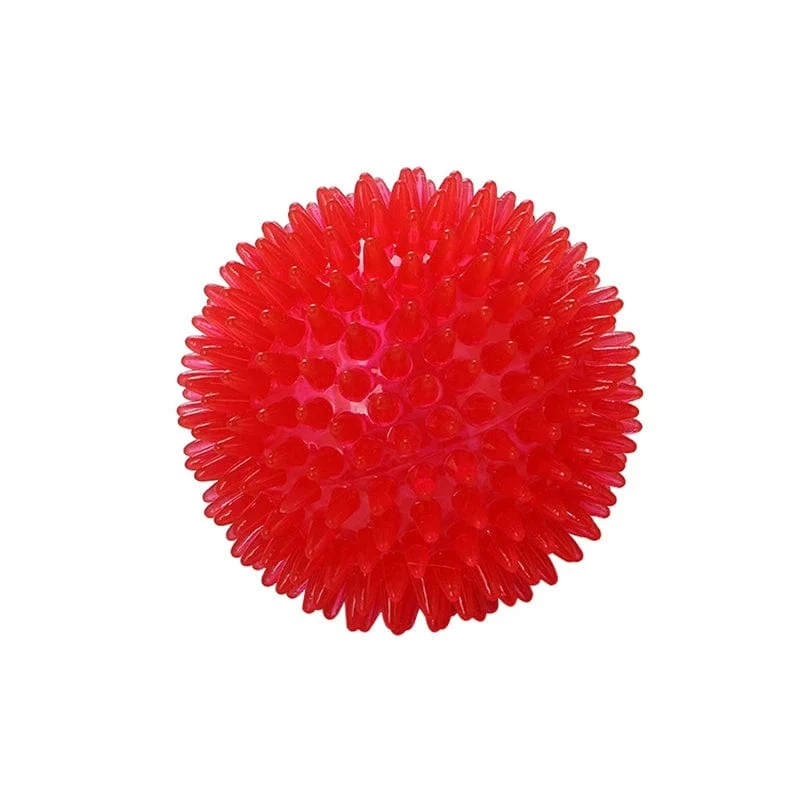 Haustier Hund Spielzeug Katze Welpen Sounding Spielzeug Polka Quietschende Zahn Reinigung Ball TPR Ausbildung Haustier Zähne Kauen Spielzeug Dornen bälle Zubehör