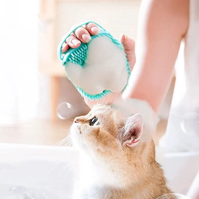 Haustier-Badebürste, weiches Silikon-Massagegerät, Duschgel-Badebürste, saubere Werkzeuge, Kamm, Hund, Katze, Reinigung, Pflegezubehör