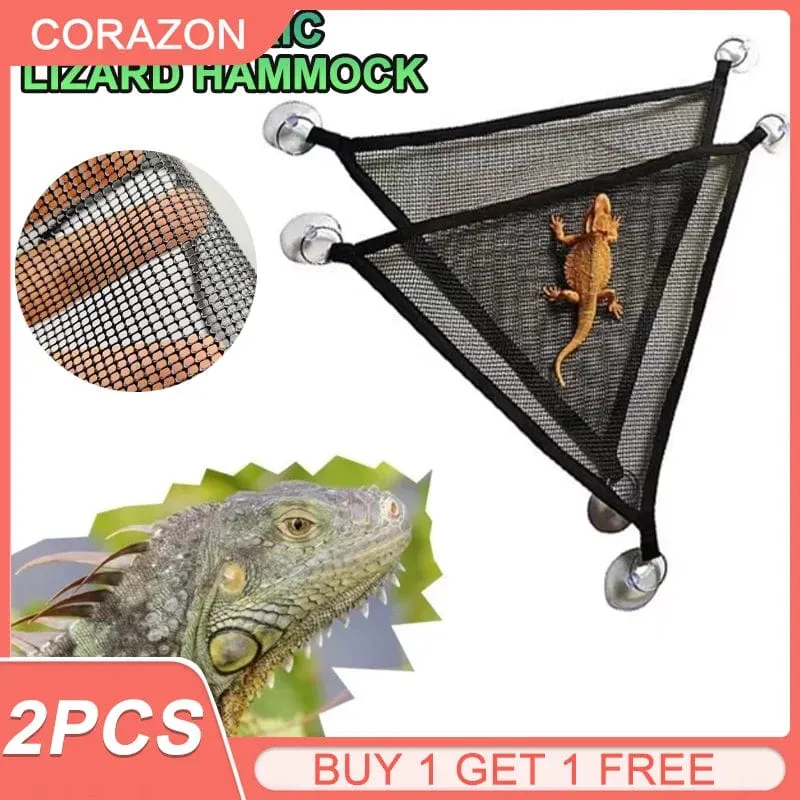 2er-Pack Bartagamen-Hängematte, Eidechsen-Liege, Leiter, Hängebett-Zubehör, Reptilien-Lebensraum, Terrarium-Dekoration