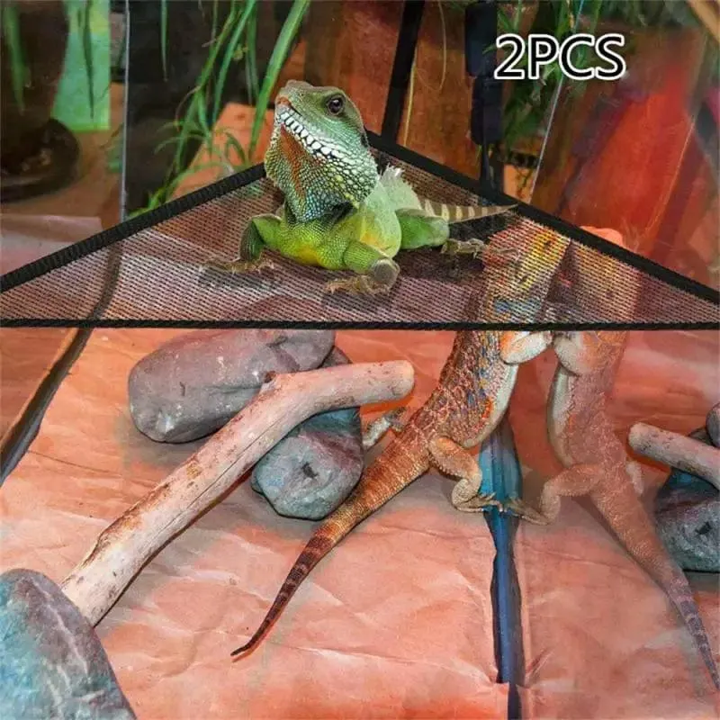 2er-Pack Bartagamen-Hängematte, Eidechsen-Liege, Leiter, Hängebett-Zubehör, Reptilien-Lebensraum, Terrarium-Dekoration