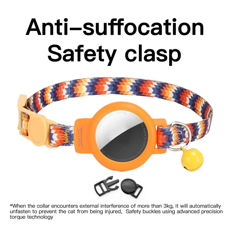 Rosa Katzenhalsband für Airtag, Silikon-Haustierhalsband, personalisierte Halskette für Kätzchen, Welpen, mit Glocke ohne Airtag-Haustierzubehör