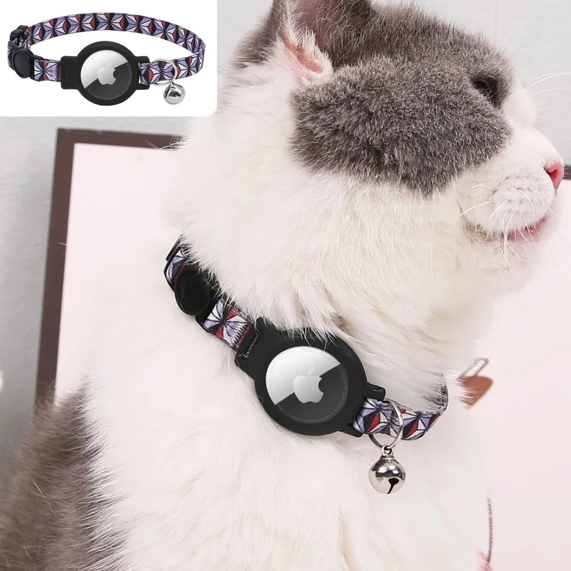 Rosa Katzenhalsband für Airtag, Silikon-Haustierhalsband, personalisierte Halskette für Kätzchen, Welpen, mit Glocke ohne Airtag-Haustierzubehör