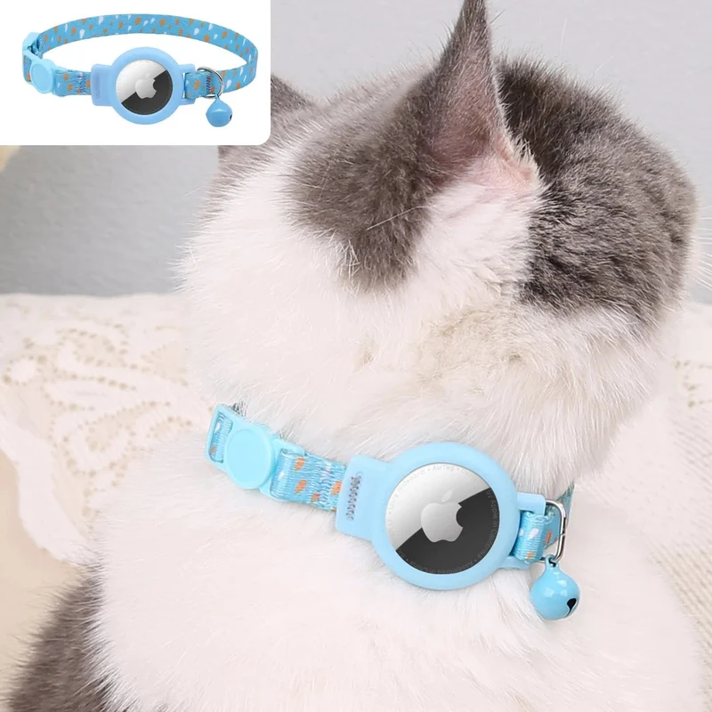 Rosa Katzenhalsband für Airtag, Silikon-Haustierhalsband, personalisierte Halskette für Kätzchen, Welpen, mit Glocke ohne Airtag-Haustierzubehör