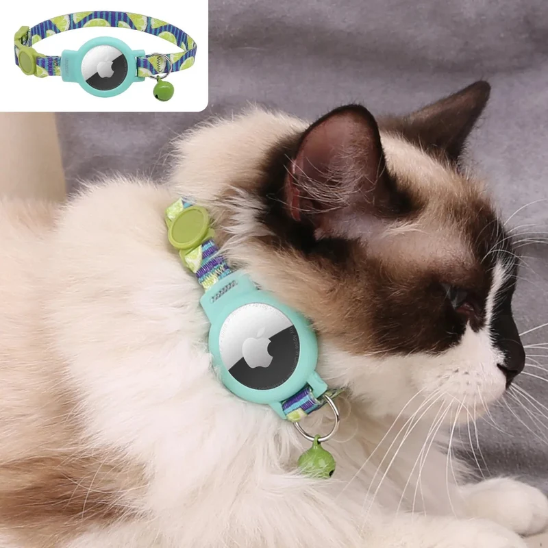 Rosa Katzenhalsband für Airtag, Silikon-Haustierhalsband, personalisierte Halskette für Kätzchen, Welpen, mit Glocke ohne Airtag-Haustierzubehör