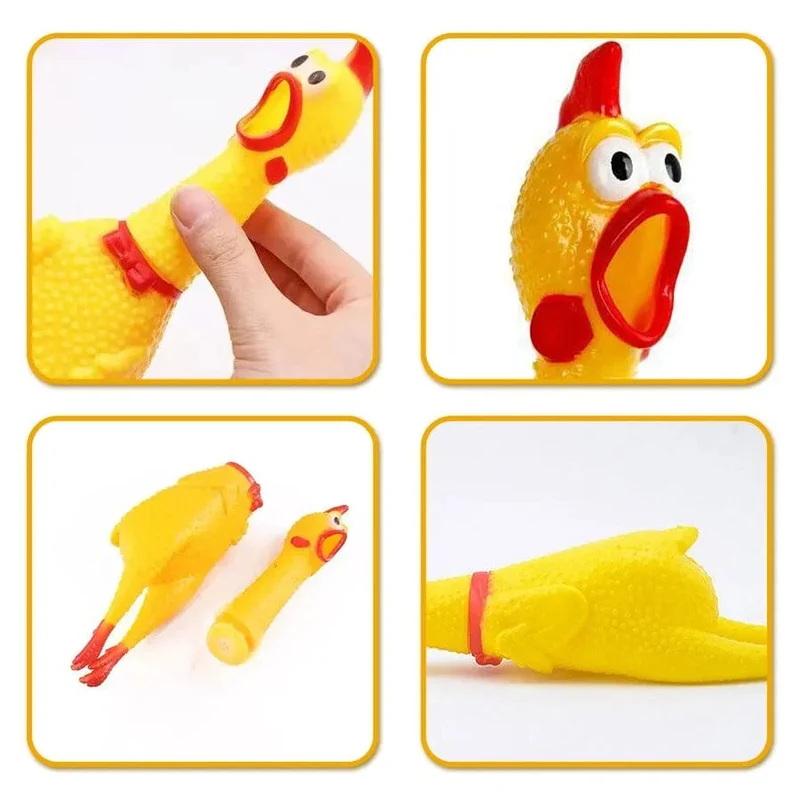 Gelbes schreiendes Huhn-Hundespielzeug, neuartiges und langlebiges Kauspielzeug, Geräusch, schreiendes Spielzeug