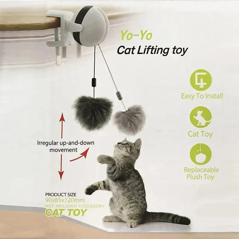 Elektronische Bewegung Katzenspielzeug YoYo Hebeball Elektrisches Flattern Interaktives Katzen-Teaser-Spielzeug Rotierendes interaktives Puzzle Haustierspielzeug