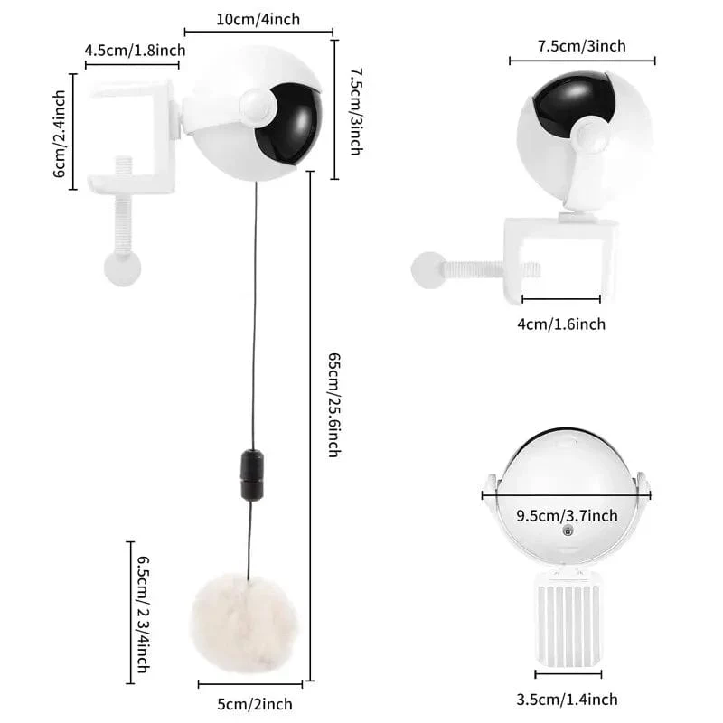 Elektronische Bewegung Katzenspielzeug YoYo Hebeball Elektrisches Flattern Interaktives Katzen-Teaser-Spielzeug Rotierendes interaktives Puzzle Haustierspielzeug