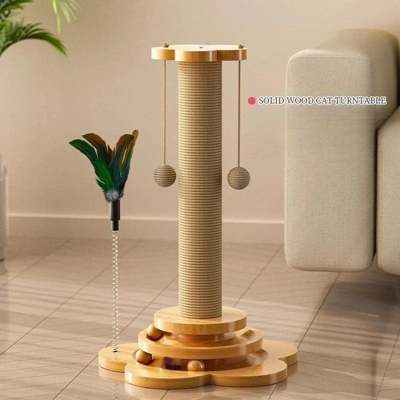 Haustier Katze Spielzeug Massivholz Katze Plattenspieler Lustige Katze Stick Bälle Langlebig Sisal Kratzbrett Katze Liefert Katze Greifen Spalte