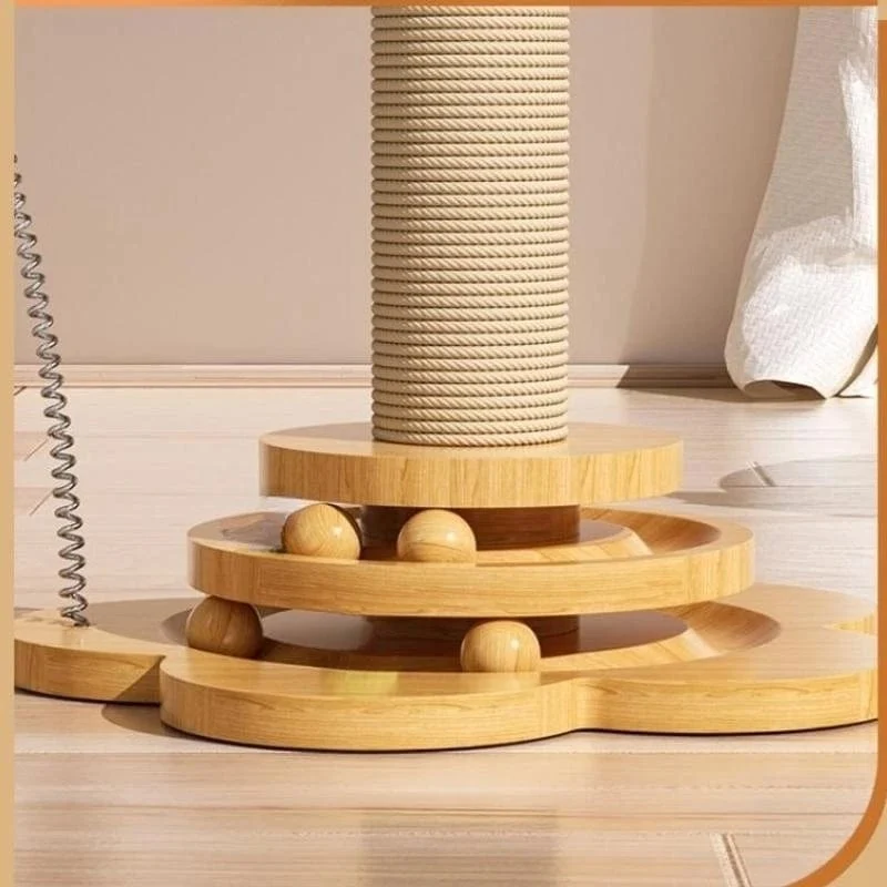 Haustier Katze Spielzeug Massivholz Katze Plattenspieler Lustige Katze Stick Bälle Langlebig Sisal Kratzbrett Katze Liefert Katze Greifen Spalte
