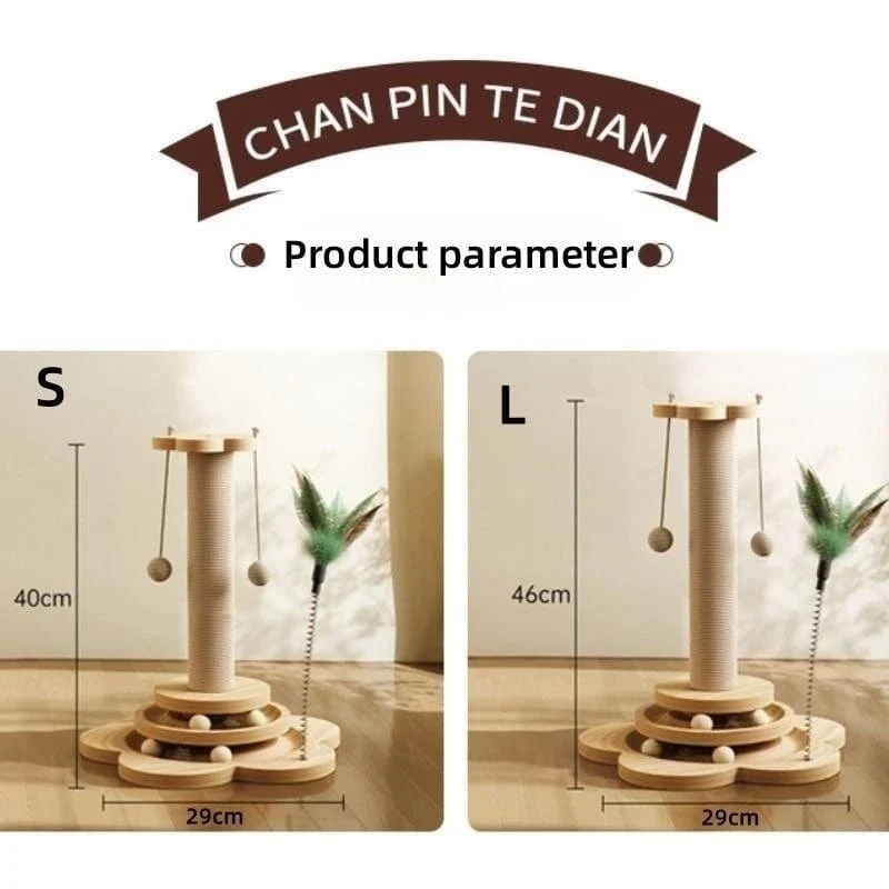 Haustier Katze Spielzeug Massivholz Katze Plattenspieler Lustige Katze Stick Bälle Langlebig Sisal Kratzbrett Katze Liefert Katze Greifen Spalte