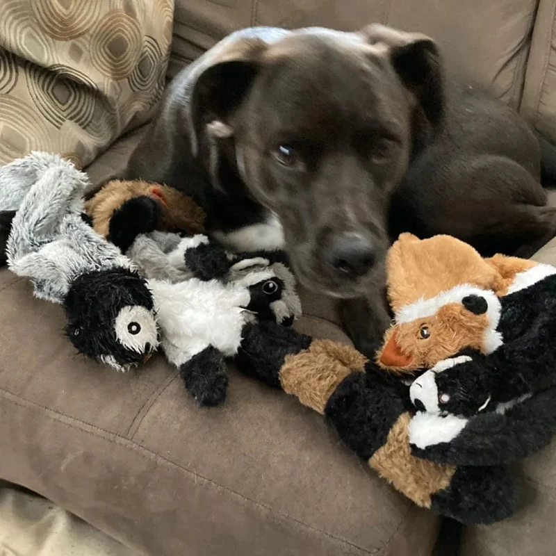 Lustiges simuliertes Tier-Hundespielzeug ohne Füllung mit Quietschern, langlebiges, quietschendes Plüsch-Kauspielzeug für Hunde ohne Füllung, knisterndes Quietschspielzeug für Haustiere