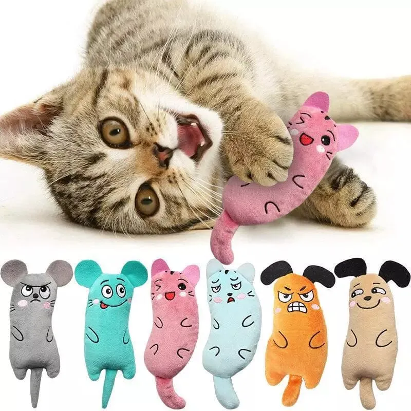 Nette Katze Spielzeug Lustige Interaktive Plüsch Katze Spielzeug Mini Zähne Schleifen Katzenminze Spielzeug Kätzchen Kauen Quietschendes Spielzeug Haustiere Zubehör