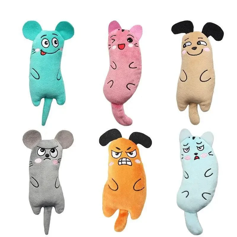 Nette Katze Spielzeug Lustige Interaktive Plüsch Katze Spielzeug Mini Zähne Schleifen Katzenminze Spielzeug Kätzchen Kauen Quietschendes Spielzeug Haustiere Zubehör