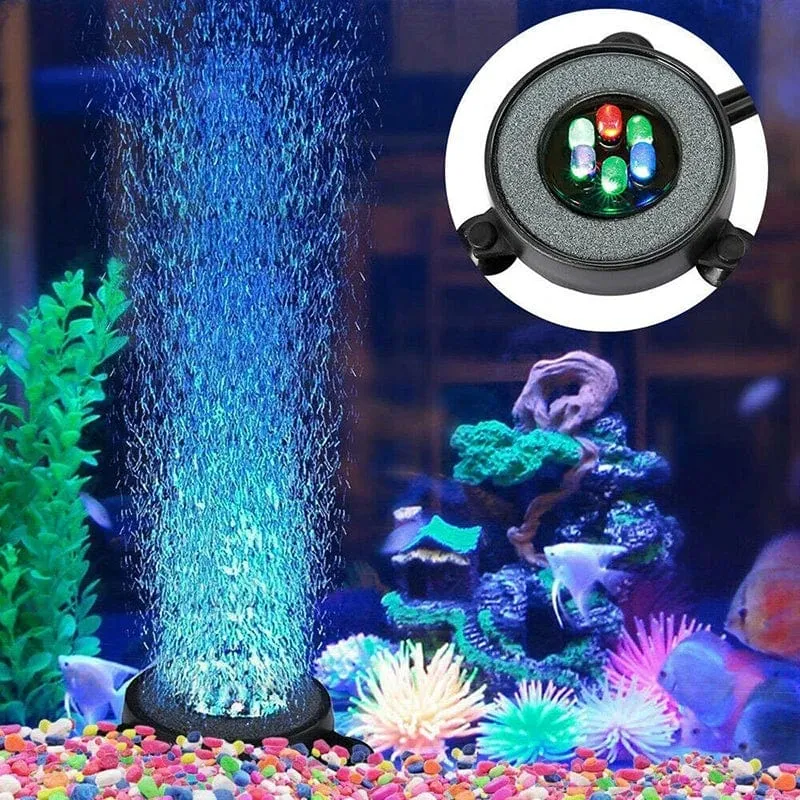 Tauchbares Unterwasser-Aquarium-Licht, Farbwechsel, LED-Luftlicht, Aquarium-Luftblase, 6-teilige Lampe, die Sauerstoff für das Aquarium herstellt