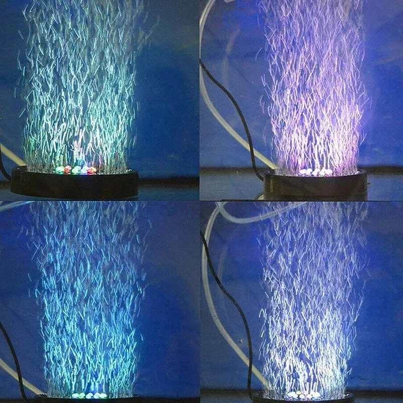 Tauchbares Unterwasser-Aquarium-Licht, Farbwechsel, LED-Luftlicht, Aquarium-Luftblase, 6-teilige Lampe, die Sauerstoff für das Aquarium herstellt