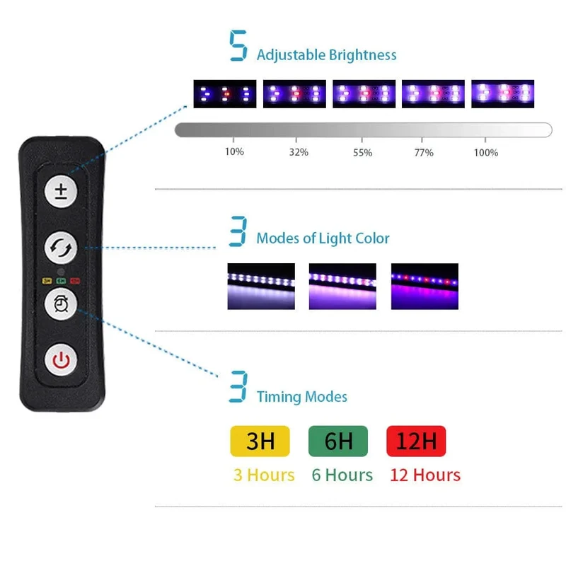 LED-Aquarienlicht für Wasserpflanzen, flexibler Kopf, Aluminiumlegierung, 6 W, 10 W, 14 W, ultradünne Aquariumlampe, 100–240 V