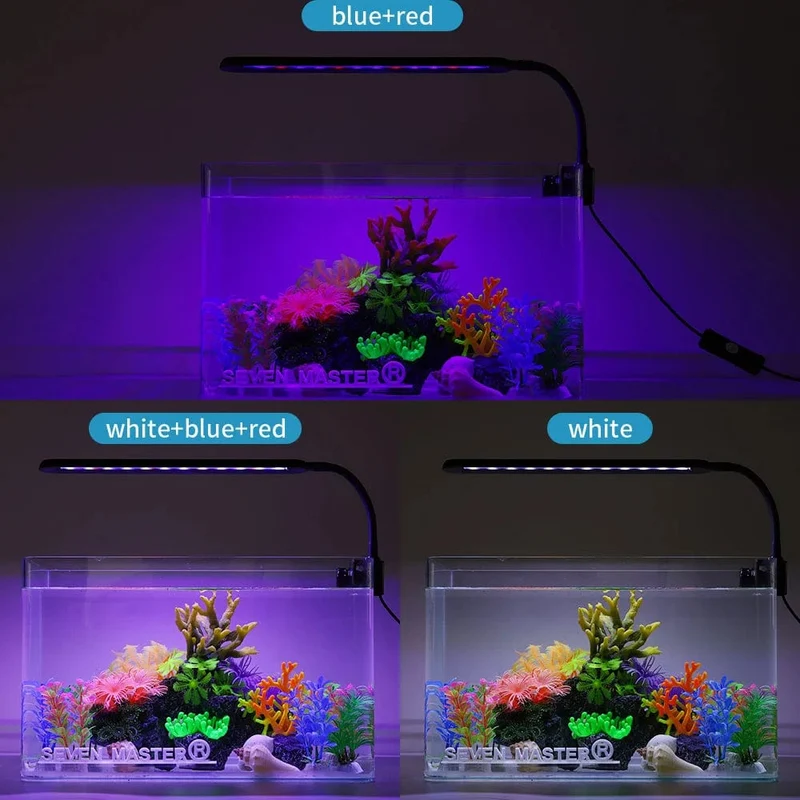 LED-Aquarienlicht für Wasserpflanzen, flexibler Kopf, Aluminiumlegierung, 6 W, 10 W, 14 W, ultradünne Aquariumlampe, 100–240 V