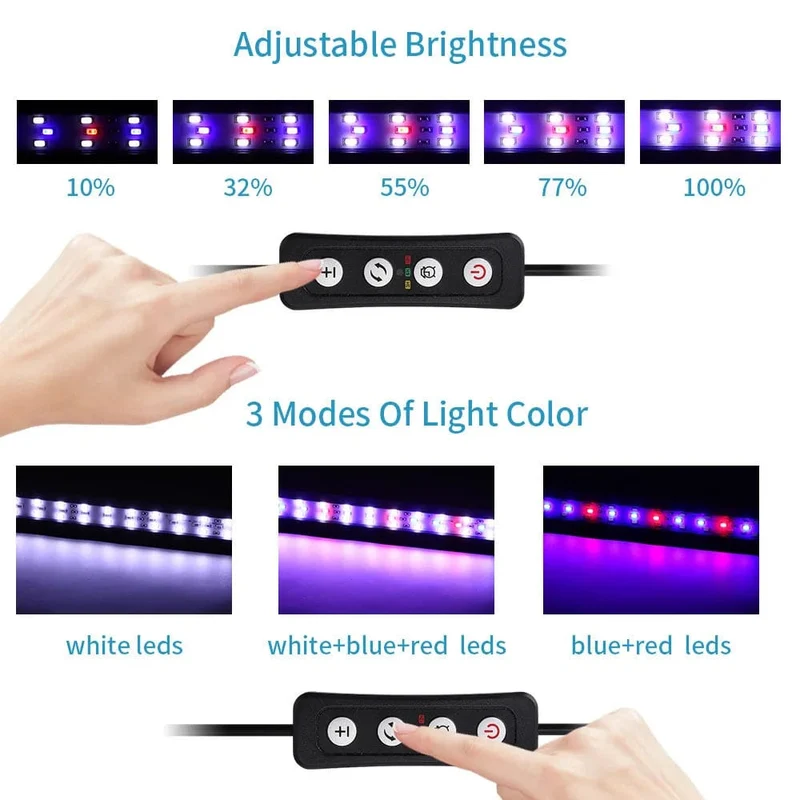 LED-Aquarienlicht für Wasserpflanzen, flexibler Kopf, Aluminiumlegierung, 6 W, 10 W, 14 W, ultradünne Aquariumlampe, 100–240 V