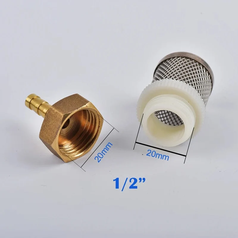 6–19 mm Edelstahl-Netzfilter, 1/2 Zoll Innenzoll, Schutz für Gartenbewässerungspumpen, Schlauch, Wasserreinigung, Netz, Messingfilter
