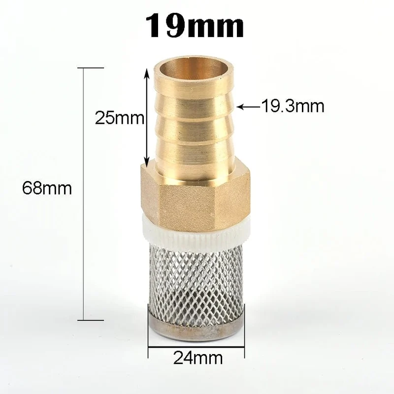 6–19 mm Edelstahl-Netzfilter, 1/2 Zoll Innenzoll, Schutz für Gartenbewässerungspumpen, Schlauch, Wasserreinigung, Netz, Messingfilter