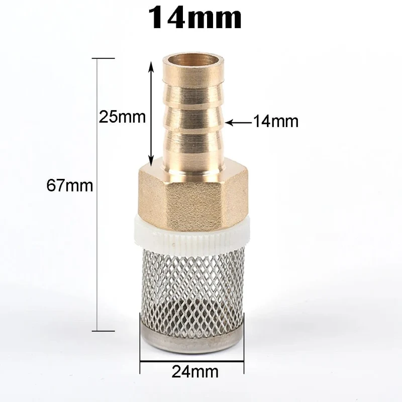 6–19 mm Edelstahl-Netzfilter, 1/2 Zoll Innenzoll, Schutz für Gartenbewässerungspumpen, Schlauch, Wasserreinigung, Netz, Messingfilter