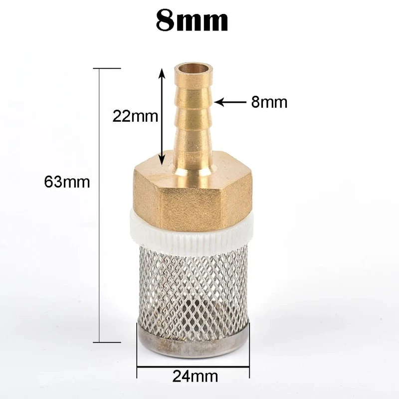 6–19 mm Edelstahl-Netzfilter, 1/2 Zoll Innenzoll, Schutz für Gartenbewässerungspumpen, Schlauch, Wasserreinigung, Netz, Messingfilter