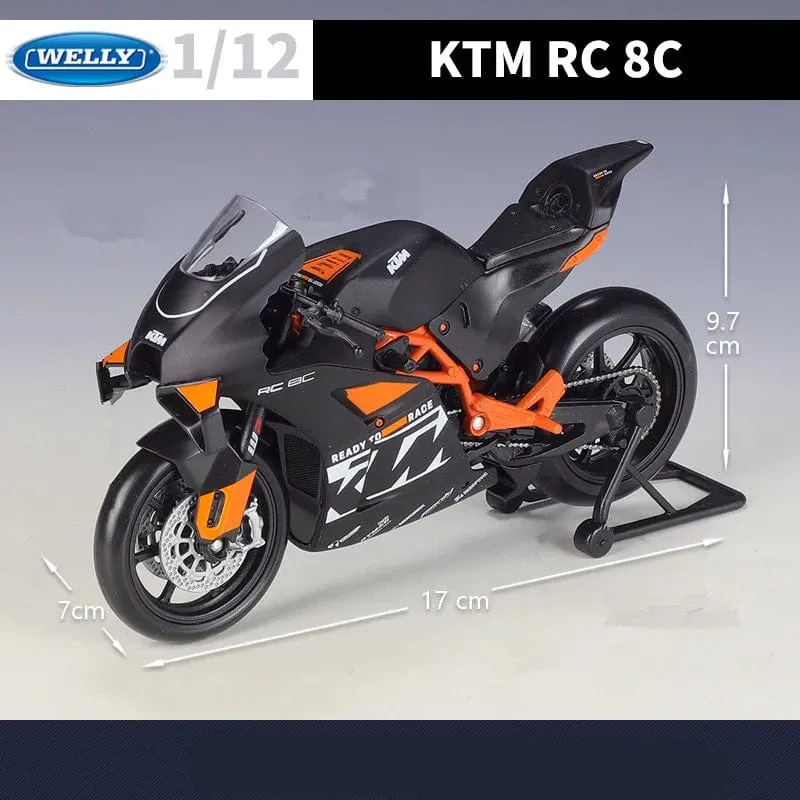 Welly 1:12 KTM RC 8C Legierung Straßenrennen Motorrad Modell Druckguss Metall Straßensport Cross-Country Motorrad Modell Kinder Geschenk