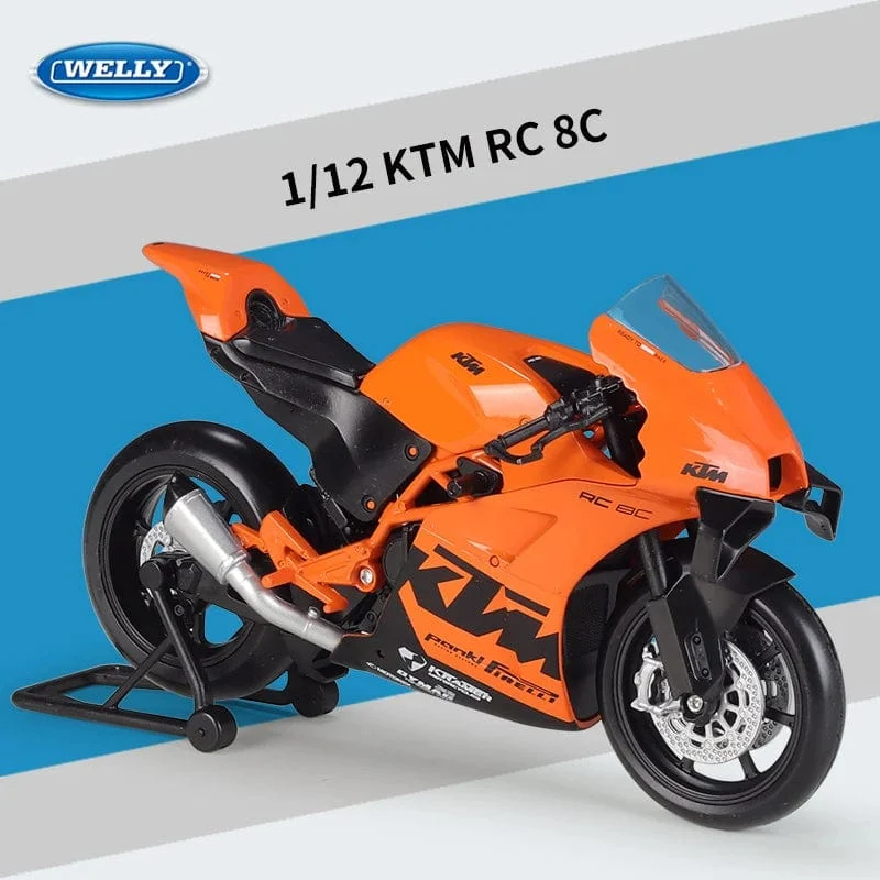 Welly 1:12 KTM RC 8C Legierung Straßenrennen Motorrad Modell Druckguss Metall Straßensport Cross-Country Motorrad Modell Kinder Geschenk