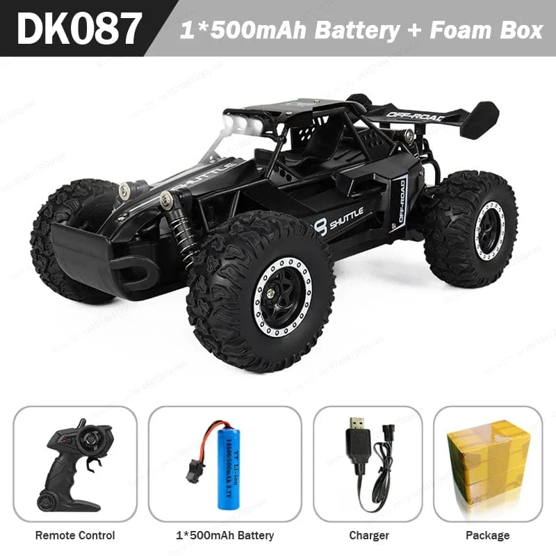 1:16 RC-Auto mit LED-Licht, 2.4 G, 2WD, 20 km/h, Hochgeschwindigkeits-Offroad-Klettern, ferngesteuertes Auto, Spielzeug, Geschenke für Kinder