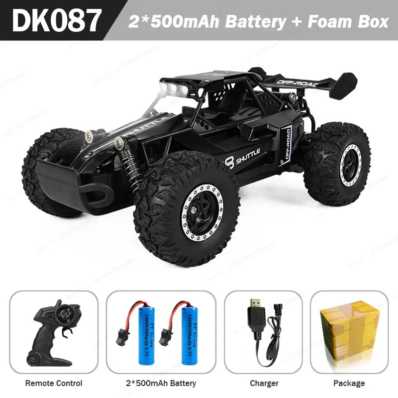 1:16 RC-Auto mit LED-Licht, 2.4 G, 2WD, 20 km/h, Hochgeschwindigkeits-Offroad-Klettern, ferngesteuertes Auto, Spielzeug, Geschenke für Kinder