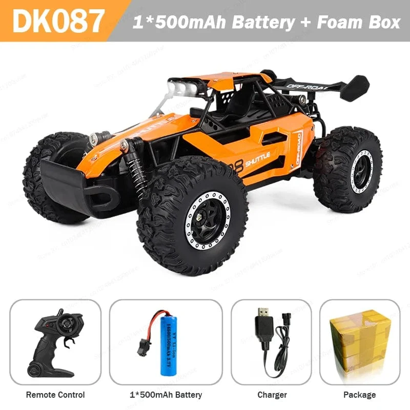 1:16 RC-Auto mit LED-Licht, 2.4 G, 2WD, 20 km/h, Hochgeschwindigkeits-Offroad-Klettern, ferngesteuertes Auto, Spielzeug, Geschenke für Kinder