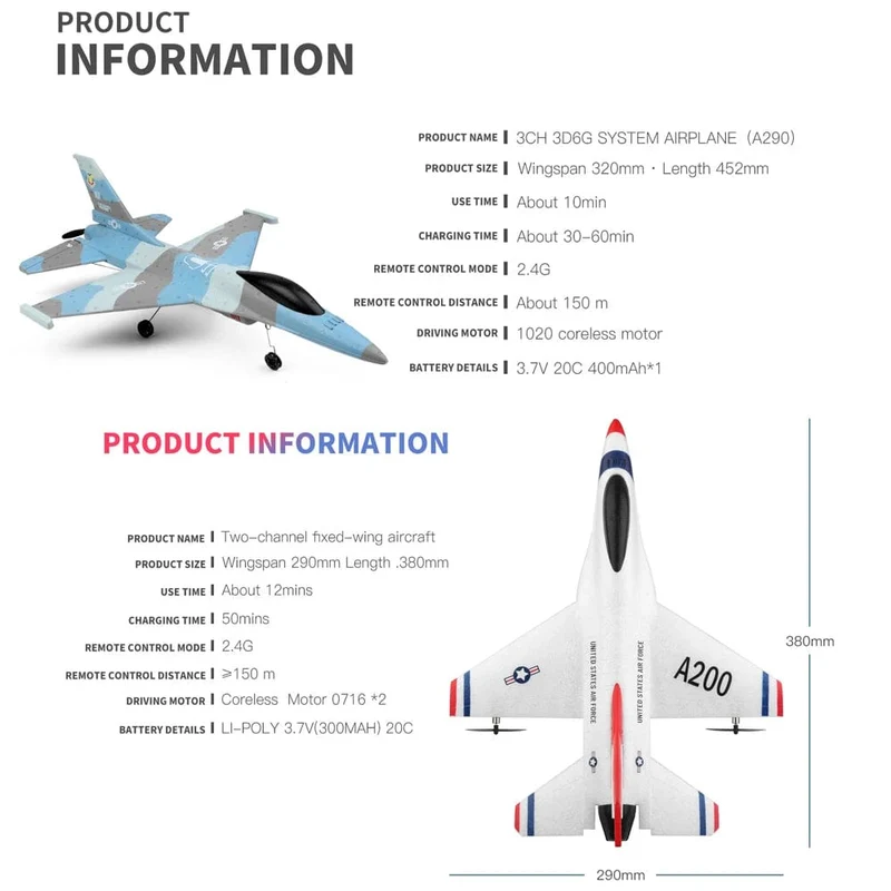 Wltoys A290 F16 3CH RC Flugzeug 2.4G Fernbedienung Starrflügel Drohne A200 RC Airctaft Landung Segelflugzeug Flugzeuge Modell schaum Spielzeug Junge