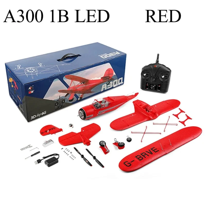 2023 neue WLtoys A300-Beech D17S RC Flugzeug RTF EPP 4CH Doppeldecker Bürstenlosen Motor Mit LED 3D/6G Gyro Version Mode1/Mode2 Schalter