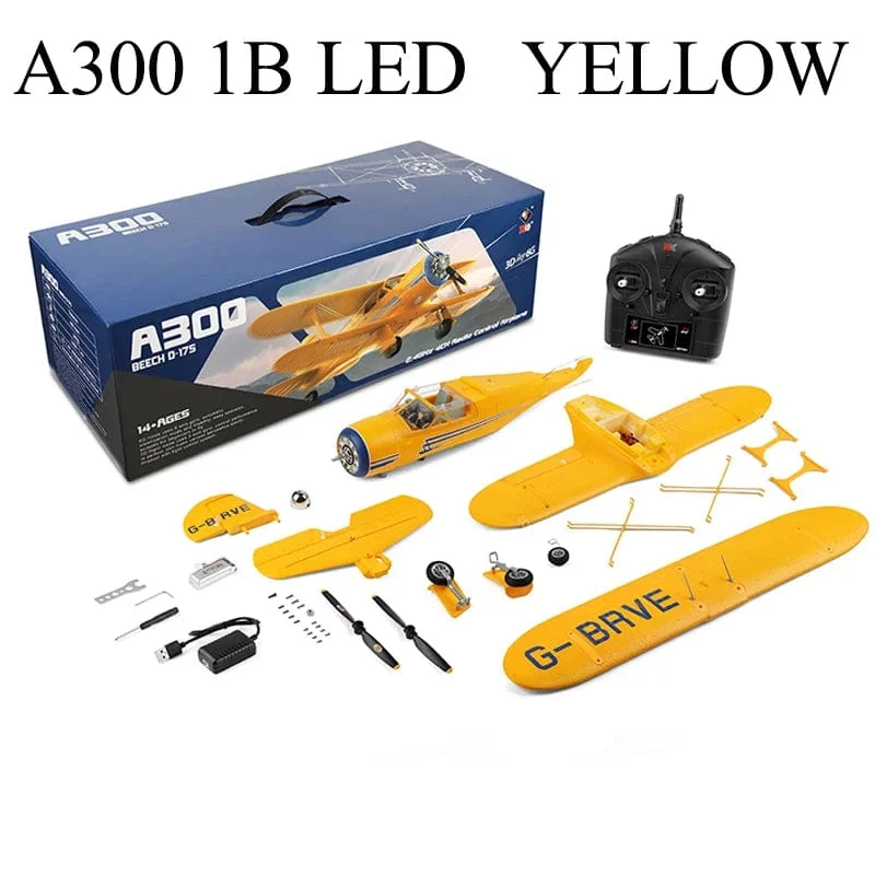2023 neue WLtoys A300-Beech D17S RC Flugzeug RTF EPP 4CH Doppeldecker Bürstenlosen Motor Mit LED 3D/6G Gyro Version Mode1/Mode2 Schalter