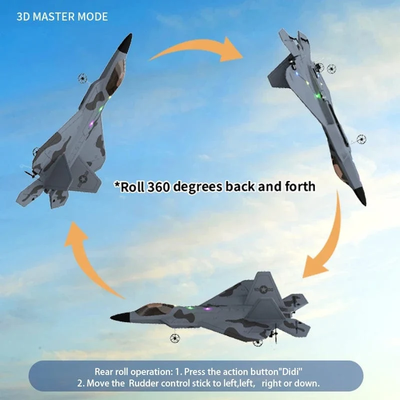 2024 neue F22S 2.4G 3CH 3D6G RC Flugzeug Raptor F22 Warplane WLtoys A180 Upgrade-Version LED Licht Mit gyroskop Aus Tür Spielzeug