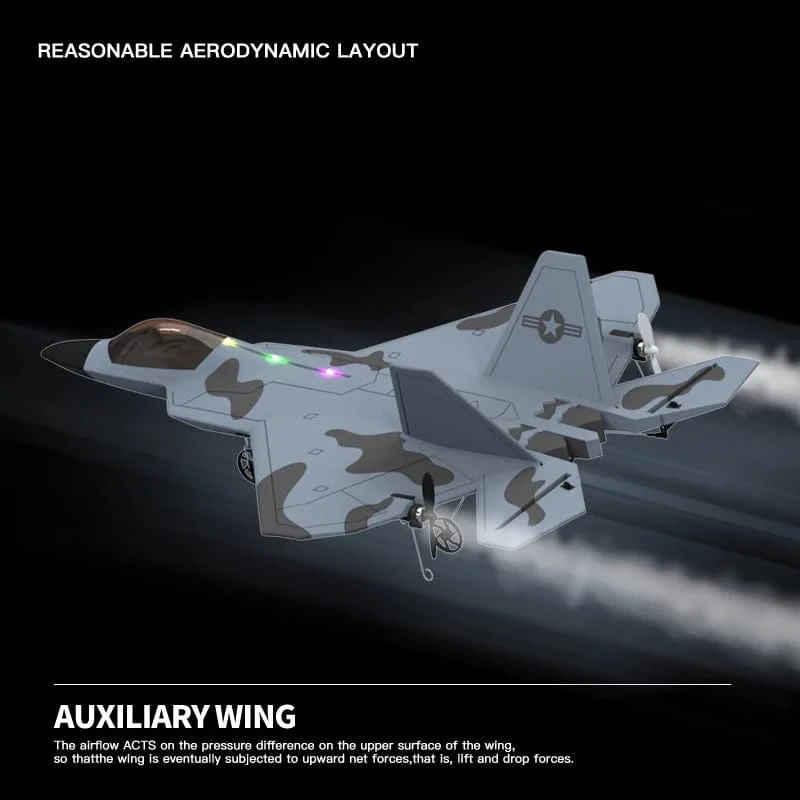 2024 neue F22S 2.4G 3CH 3D6G RC Flugzeug Raptor F22 Warplane WLtoys A180 Upgrade-Version LED Licht Mit gyroskop Aus Tür Spielzeug