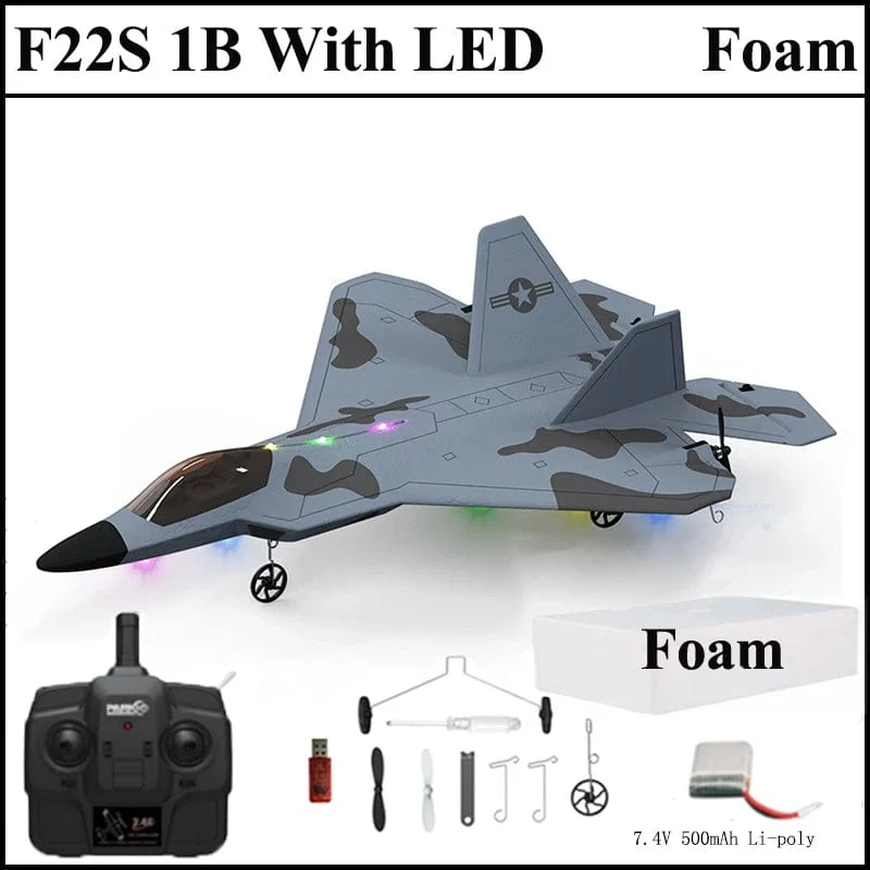 2024 neue F22S 2.4G 3CH 3D6G RC Flugzeug Raptor F22 Warplane WLtoys A180 Upgrade-Version LED Licht Mit gyroskop Aus Tür Spielzeug