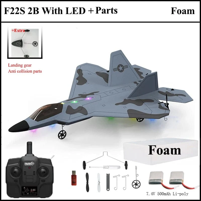 2024 neue F22S 2.4G 3CH 3D6G RC Flugzeug Raptor F22 Warplane WLtoys A180 Upgrade-Version LED Licht Mit gyroskop Aus Tür Spielzeug