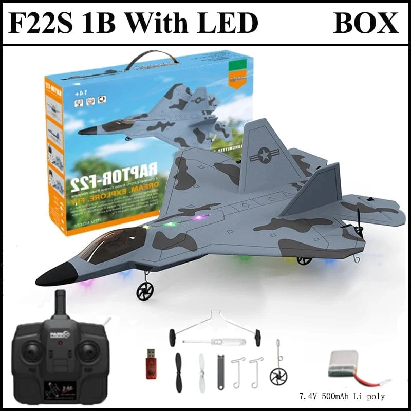 2024 neue F22S 2.4G 3CH 3D6G RC Flugzeug Raptor F22 Warplane WLtoys A180 Upgrade-Version LED Licht Mit gyroskop Aus Tür Spielzeug