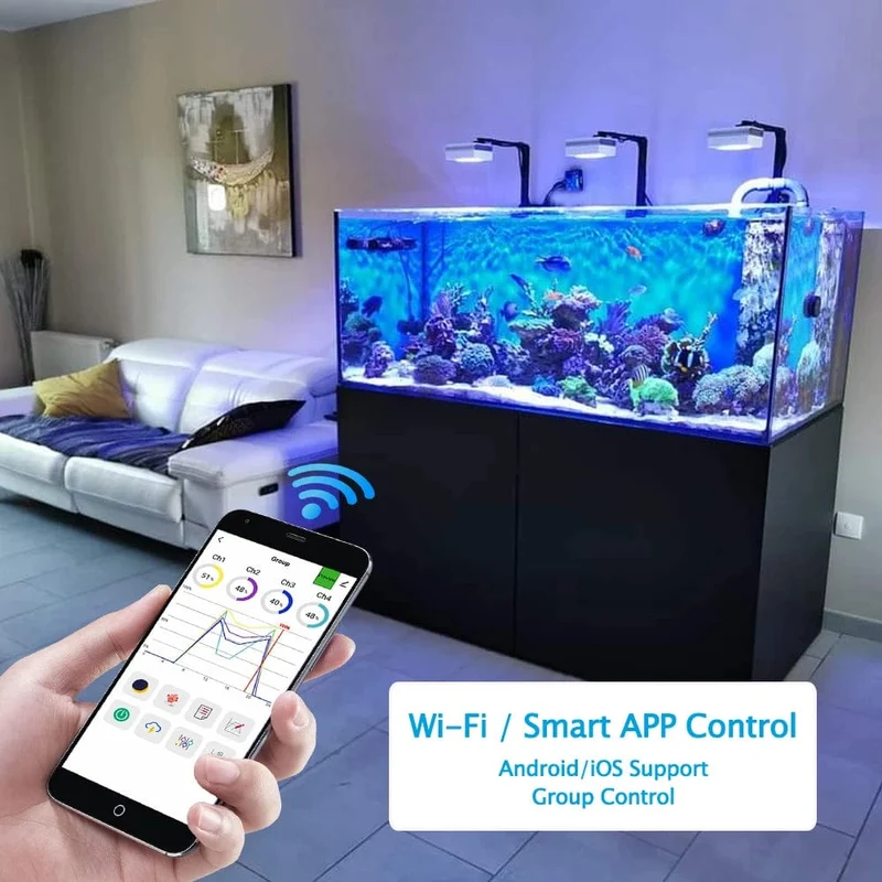 PopBloom RL90 WiFi Led Aquarium Licht Riff Licht Aquarium Tank Salzwasser Korallenriff Wachsen Meerwasser Marine Aquarium Tank Lampe