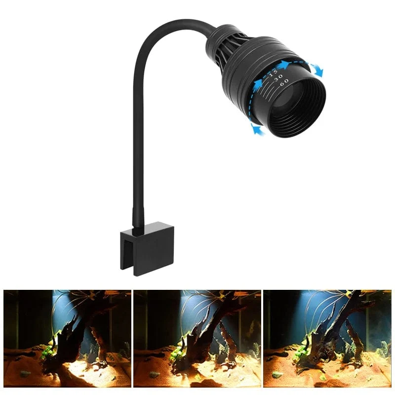 Aquarium Led Licht Aquarium Dekoration Einstellbarer Fokus Scheinwerfer Pflanzen Wachsen Lampe Schildkröte Reptilien Zubehör 5w 7w 9w 12w 15w