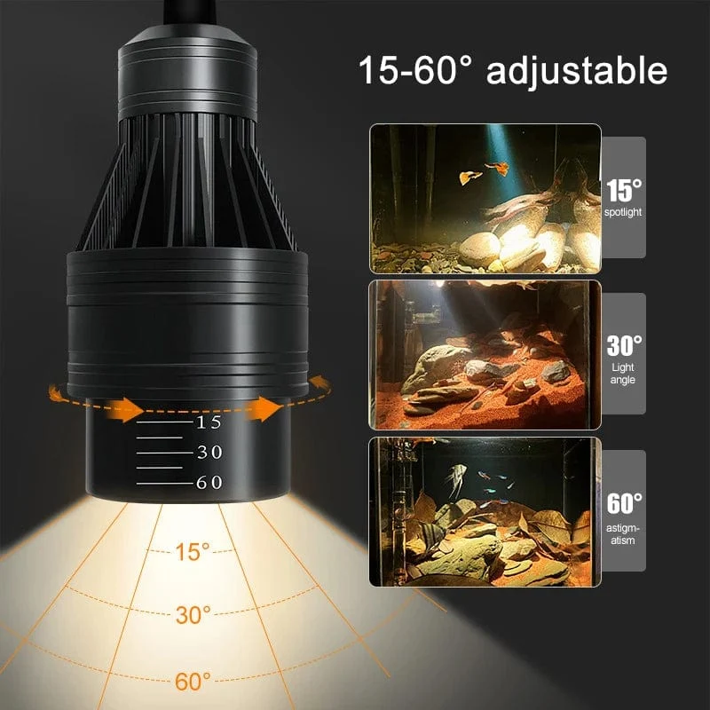 Aquarium Led Licht Aquarium Dekoration Einstellbarer Fokus Scheinwerfer Pflanzen Wachsen Lampe Schildkröte Reptilien Zubehör 5w 7w 9w 12w 15w